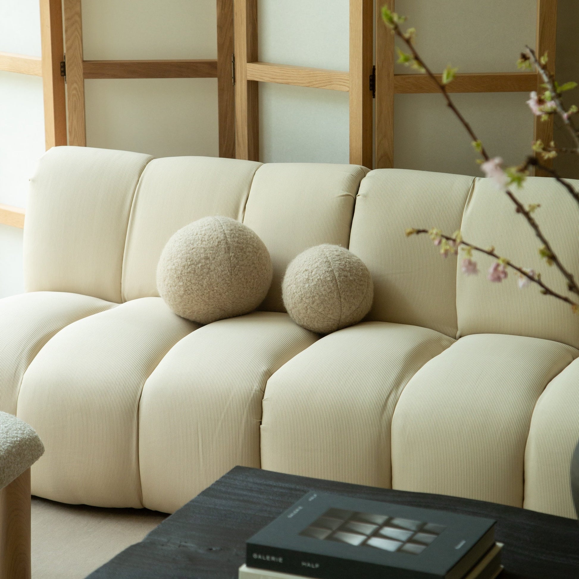 Coussin Teddy Sphere - Beige